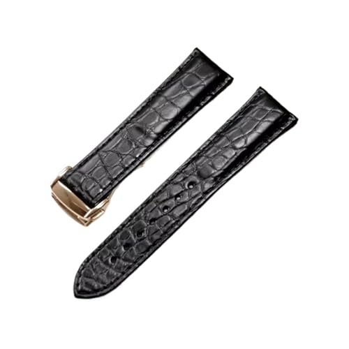 NZVCQVPU Crocodile Watchband-kompatibel mit Rado Dia Master Coupol Serie R22861165 R14129116 Uhrengurtmänner Frauen Armband 19mm (Brown-Rosegold, 19mm) von NZVCQVPU