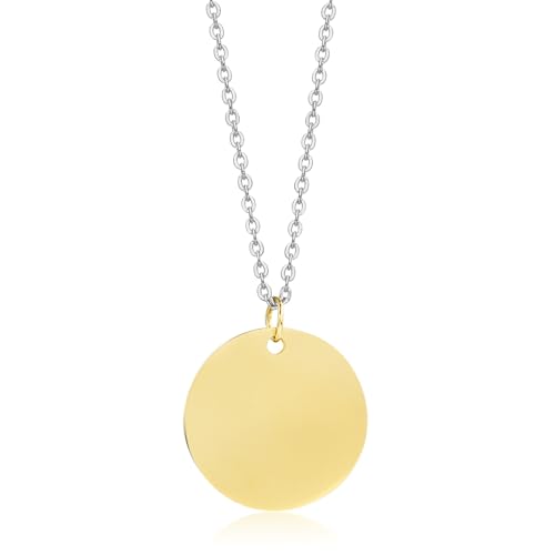 NZVCQVPU Damenketten aus Edelstahl, Halskette für Frauen einfache Ballkette mit runden Anhänger von NZVCQVPU