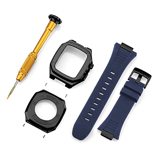 NZVCQVPU Edelstahl -Gurthülle für Bandmodifikation 45 mm 44 mm 41 mm Metal -Mod -Kit Set für die IWATCH -Serie 8 7 6 Se 5 4 3 2 1 7 von NZVCQVPU