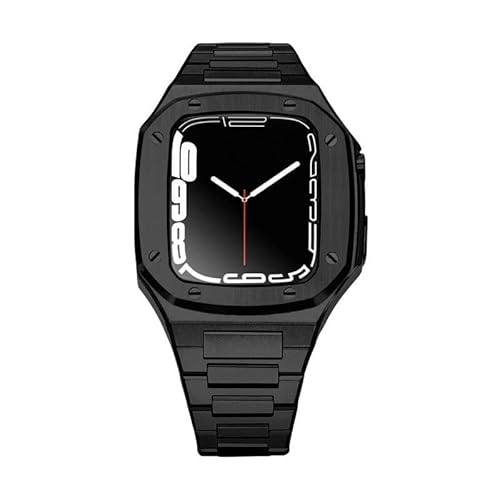 NZVCQVPU Edelstahl -Gurthülle für Bandmodifikation 45 mm 44 mm 41 mm Metal -Mod -Kit Set für die IWATCH -Serie 8 7 6 Se 5 4 3 2 1 7 von NZVCQVPU