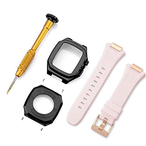 NZVCQVPU Edelstahl -Gurthülle für Bandmodifikation 45 mm 44 mm 41 mm Metal -Mod -Kit Set für die IWATCH -Serie 8 7 6 Se 5 4 3 2 1 7 von NZVCQVPU