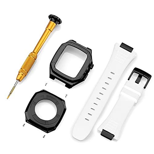 NZVCQVPU Edelstahl -Gurthülle für Bandmodifikation 45 mm 44 mm 41 mm Metal -Mod -Kit Set für die IWATCH -Serie 8 7 6 Se 5 4 3 2 1 7 von NZVCQVPU
