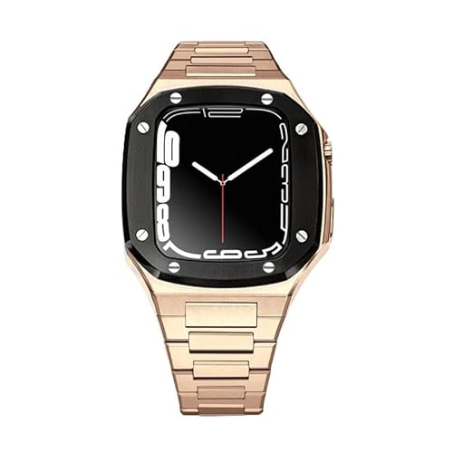 NZVCQVPU Edelstahl -Gurthülle für Bandmodifikation 45 mm 44 mm 41 mm Metal -Mod -Kit Set für die IWATCH -Serie 8 7 6 Se 5 4 3 2 1 7 von NZVCQVPU