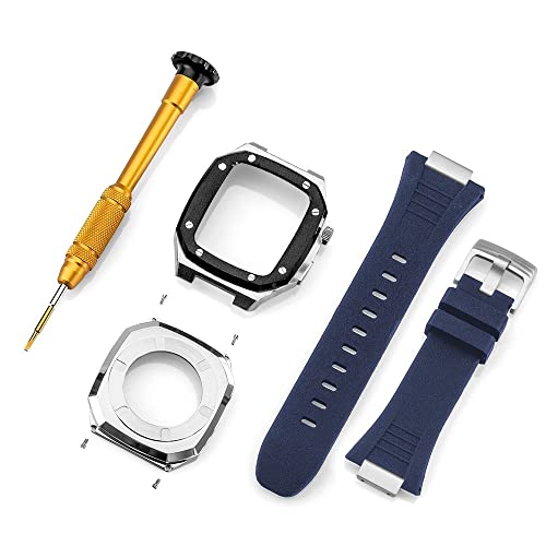 NZVCQVPU Edelstahl -Gurthülle für Bandmodifikation 45 mm 44 mm 41 mm Metal -Mod -Kit Set für die IWATCH -Serie 8 7 6 Se 5 4 3 2 1 7 von NZVCQVPU