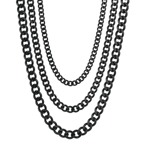 NZVCQVPU Edelstahl-Halskette für Damen, Herren-Halskette, modische Panzerkette, 45,7–71,1 cm, Einheitsgröße, Standard, Standard NZVCQVPU Edelstahl-Halskette für Damen, Herren-Halskette, modische Panzerkette, 45,7–71,1 cm, Einheitsgröße, Standard, Standard von NZVCQVPU