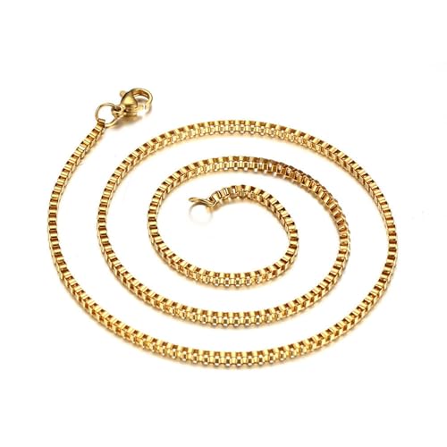 NZVCQVPU Edelstahl-Kette, Halskette für Herren, einfache Schmuckschatulle, 45,7–61 cm von NZVCQVPU