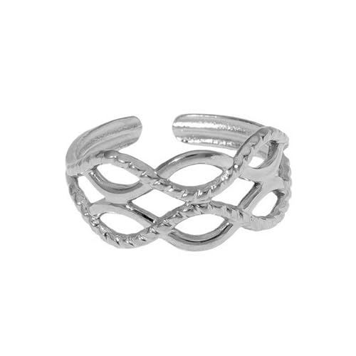 NZVCQVPU Edelstahl -Twist -Kette Ringe einfache geometrische Ringschmuckfeiertagsgeschenke von NZVCQVPU