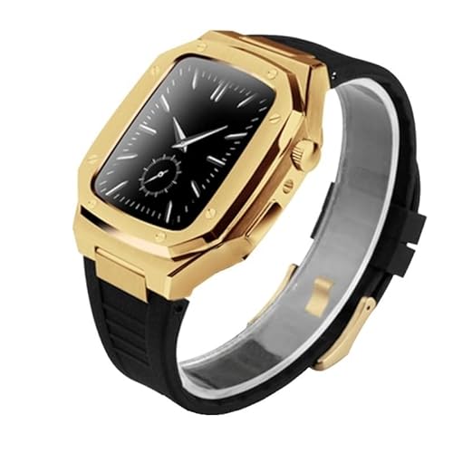 NZVCQVPU Edelstahl -Uhrengurt und Gehäuse ， für Band 44mm Metallband ， für die IWatch -Serie 9 8 7 6 Se 5 4 3 2 1 Correa 38 mm 40 mm ersetztemat von NZVCQVPU