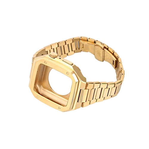 NZVCQVPU Edelstahl -Watch -Gurt -Koffer -Set ， für Band 9 8 7 6 Se 5 4 3 41 mm 45 mm 44 mm Serie Uhr UPGRADE Ersetzen Sie Armbandgurt Ersetzen von NZVCQVPU