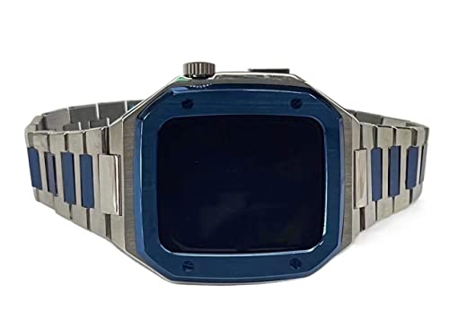 NZVCQVPU Edelstahl -Watch -Gurt -Koffer -Set ， für Band 9 8 7 6 Se 5 4 3 41 mm 45 mm 44 mm Serie Uhr UPGRADE Ersetzen Sie Armbandgurt Ersetzen von NZVCQVPU