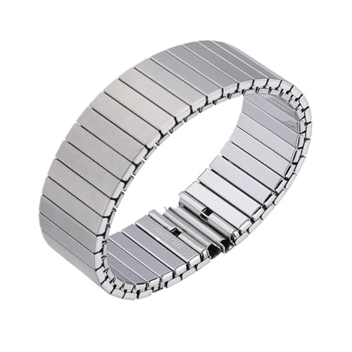 NZVCQVPU Elastisches Stretchgurt 14 mm 16 mm 18 mm 20 mm 22 mm Stahl Uhrenband Metallarmband Expansion Armband Ersatzgurt von NZVCQVPU