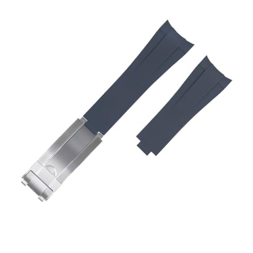 NZVCQVPU For Strap Submariner Daytona GMT Natural Rubber FKM Lengthened Watch Strap Glide Buckle 20mm Curved End Fluororubber Watch Bands von NZVCQVPU