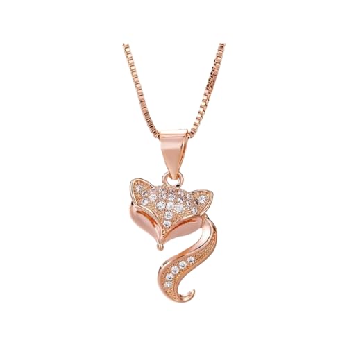 NZVCQVPU Fox Halskette für Frauen und Männer, Zirkonfuchs Anhänger Fox Tier Halshänger, Fox Girl anfängliche Halskette, Fuchsschmuck für Frauen, Therian Schmuck von NZVCQVPU