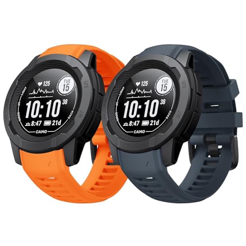 NZVCQVPU Für den Instinkt 2 Watchband Instinct 2 Solar -Armband 22mm weiches Silikon Ersatz -Uhrengurt kompatibel mit Instinkt 2 Solartaktik (Orange) von NZVCQVPU
