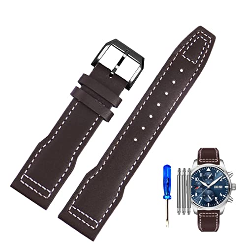 NZVCQVPU Genuine Leather Watch Strap for IWC Pilots Little Prince Male Mark 18 Big Fly Portugal Soft Comfortable Watchband 20mm Wristband von NZVCQVPU