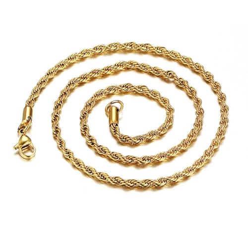 NZVCQVPU Halskette für Herren, Halsketten für Damen, Edelstahl-Seilkette, Halskette, 5 mm, 50,8 cm von NZVCQVPU