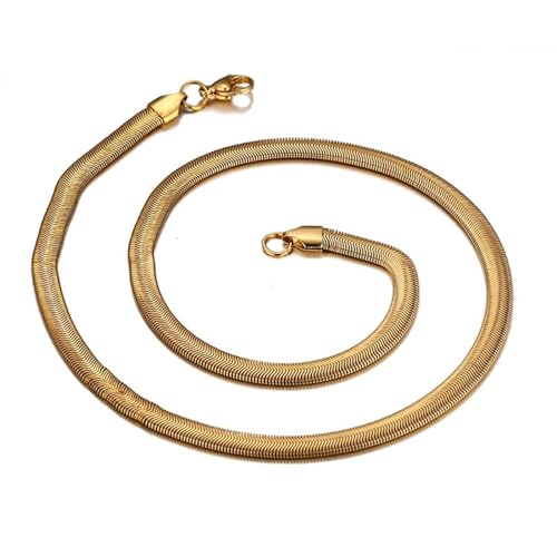 NZVCQVPU Halskette für Herren, Hip-Hop-Halskette für Herren, Edelstahl-Schlangenkette, 6 mm, 50,8 cm lange Kette von NZVCQVPU