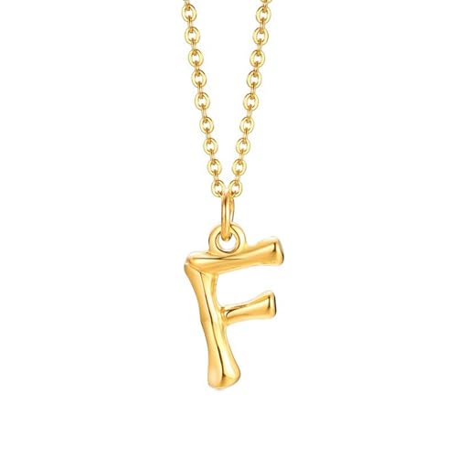 NZVCQVPU Halskette mit Anhänger für Damen, Rapper-Halskette für Herren, Edelstahl, Initialen-Anhänger mit 50,8 cm langer Kette, Einheitsgröße, Standard, Standard von NZVCQVPU