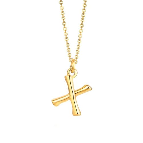 NZVCQVPU Halskette mit Anhänger für Damen, Rapper-Halskette für Herren, Edelstahl, Initialen-Anhänger mit 50,8 cm langer Kette, Einheitsgröße, Standard, Standard von NZVCQVPU