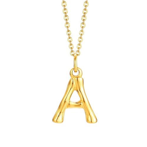 NZVCQVPU Halskette mit Anhänger für Damen, Rapper-Halskette für Herren, Edelstahl, Initialen-Anhänger mit 50,8 cm langer Kette, Einheitsgröße, Standard, Standard von NZVCQVPU