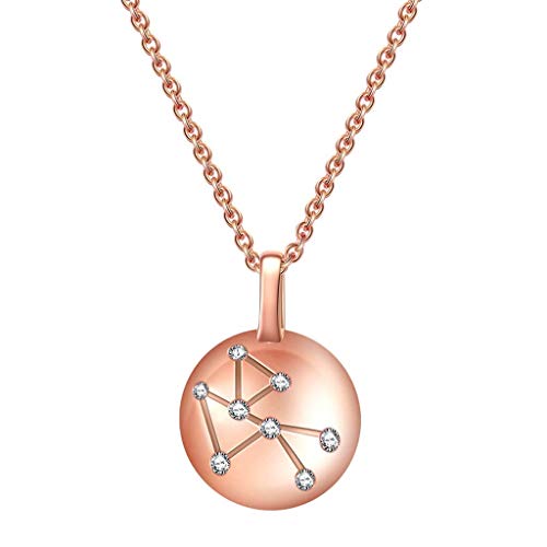 NZVCQVPU Halsketten für Frauen Mädchen 925 Sternbild Stier Horoskop Halskette Astrologie 12 Konstellation Horoskop Zeichen Astrologie Sternzeichen Stern Halskette Geburtstagsgeschenke für Frauen von NZVCQVPU
