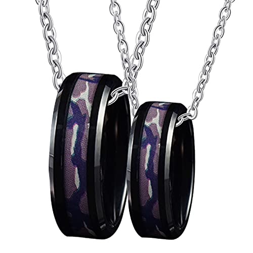 NZVCQVPU Halsketten stehlen, 8mm schwarzer Ring mit mehrlöslichen Musterketten von NZVCQVPU
