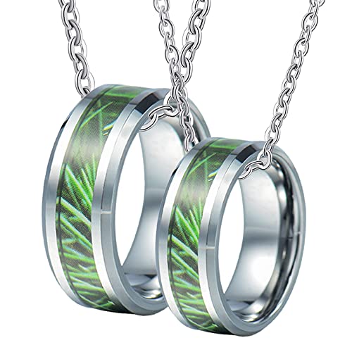 NZVCQVPU Halskettenstahl, 8mm Ring mit Ästen Muster Halsketten von NZVCQVPU