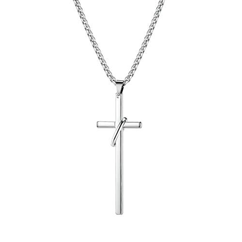 NZVCQVPU Herren -Titanium -Kreiskreuz -Anhänger Halsketten von NZVCQVPU