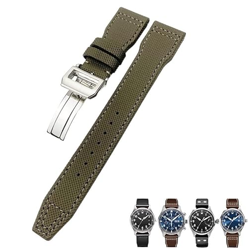 NZVCQVPU Hochdichte Nylon Calfskin Watchband 20mm 21mm 22 mm fit für IWC Big Pilot IW5009 IW3880 Leder Uhrengurt Schwarz Armband NZVCQVPU Hochdichte Nylon Calfskin Watchband 20mm 21mm 22 mm fit für IWC Big Pilot IW5009 IW3880 Leder Uhrengurt Schwarz Armband von NZVCQVPU