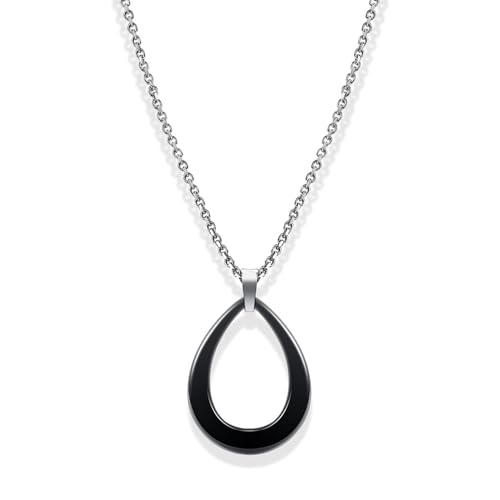 NZVCQVPU Keramikkette für Frauen, seine und ihre Halskette für Paare Rolo -Kette mit Tränenanhänger 16,5 2 Zoll Kette von NZVCQVPU