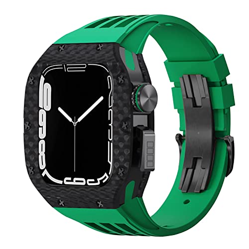 NZVCQVPU Kohlefaser -Titan -Uhr -Hülle Fluororubber Band Modifikation Kit ， für 8 7 6 5 4 SE 44mm 45 -mm -Serie Watch Ersatz Luxus Uhrengurt Kit Kit von NZVCQVPU