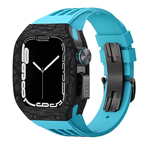 NZVCQVPU Kohlefaser -Titan -Uhr -Hülle Fluororubber Band Modifikation Kit ， für 8 7 6 5 4 SE 44mm 45 -mm -Serie Watch Ersatz Luxus Uhrengurt Kit Kit von NZVCQVPU