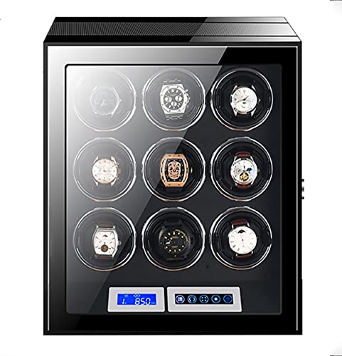 NZVCQVPU Large Capacity Watch Winder with LCD Screen and Remote Control Wooden Storage Box for 9 12 24 Watches Wood Shell Piano Self Winding Watch Rotator Box NZVCQVPU Large Capacity Watch Winder with LCD Screen and Remote Control Wooden Storage Box for 9 12 24 Watches Wood Shell Piano Self Winding Watch Rotator Box von NZVCQVPU