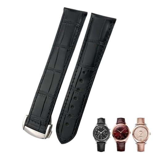 NZVCQVPU Leder Uhrenbänder 18mm 19 mm 20 mm 21 mm 22 mm ， für Omega Uhrenband schwarzer blau brauner Uhrengurt von NZVCQVPU