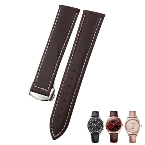 NZVCQVPU Leder Uhrenbänder 18mm 19mm 20 mm 21 mm 22 mm ， Omega Uhr Blaublau Uhr Uhrengurt von NZVCQVPU