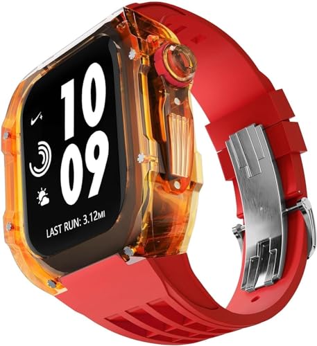 NZVCQVPU Luxury Watch Band Watch Case Transparent Modification Kit ， für iWatch Ultra 8 7 6 5 4 Se 44mm 45 mm 49mm Gummi -Uhr -Gurt -Upgrade DIY mit Tool von NZVCQVPU