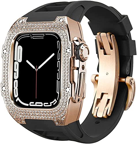 NZVCQVPU Luxus -Diamantabdeckung Gummi -Uhrengurt mit Verschluss , für SE 8 7 6 5 4 Serie, Fluoroelastomer -Band Edelstahlhülle , für iWatch 45 mm 44 mm Accessoires Change Accessoires NZVCQVPU Luxus -Diamantabdeckung Gummi -Uhrengurt mit Verschluss , für SE 8 7 6 5 4 Serie, Fluoroelastomer -Band Edelstahlhülle , für iWatch 45 mm 44 mm Accessoires Change Accessoires von NZVCQVPU