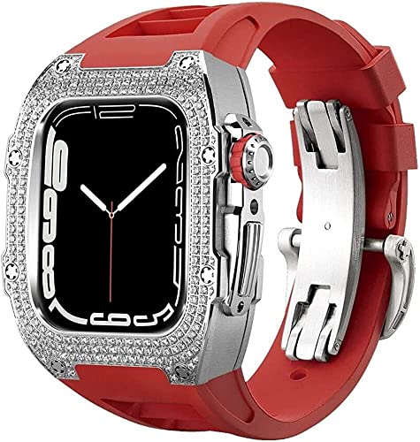 NZVCQVPU Luxus -Diamantabdeckung Gummi -Uhrengurt mit Verschluss , für SE 8 7 6 5 4 Serie, Fluoroelastomer -Band Edelstahlhülle , für iWatch 45 mm 44 mm Accessoires Change Accessoires NZVCQVPU Luxus -Diamantabdeckung Gummi -Uhrengurt mit Verschluss , für SE 8 7 6 5 4 Serie, Fluoroelastomer -Band Edelstahlhülle , für iWatch 45 mm 44 mm Accessoires Change Accessoires von NZVCQVPU