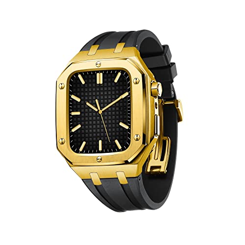 NZVCQVPU Military Protective Metal Case WatchBands For Series 7 SE 6 5 4 Silicone Strap Shockproof Bumper 45mm 44mm Watch Mod Kit Accessories von NZVCQVPU