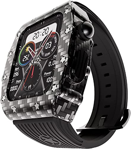 NZVCQVPU Mod Kit für 8 7 6 5 4 SE 44 45 mm mit Metallblasel Stoßstange und Fluorgummi, Luxusgummi -Gurt mit Edelstahlabdeckungsset , für iWatch -Legierungs -Uhr -Zubehör für Männer NZVCQVPU Mod Kit für 8 7 6 5 4 SE 44 45 mm mit Metallblasel Stoßstange und Fluorgummi, Luxusgummi -Gurt mit Edelstahlabdeckungsset , für iWatch -Legierungs -Uhr -Zubehör für Männer von NZVCQVPU