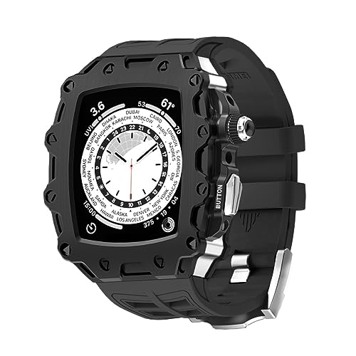 NZVCQVPU Modifikationskit für Serie 8 7 45 mm Metallgummi Gummi für IWatch Serie 6 SE 5 4 44mm Mod Cover von NZVCQVPU