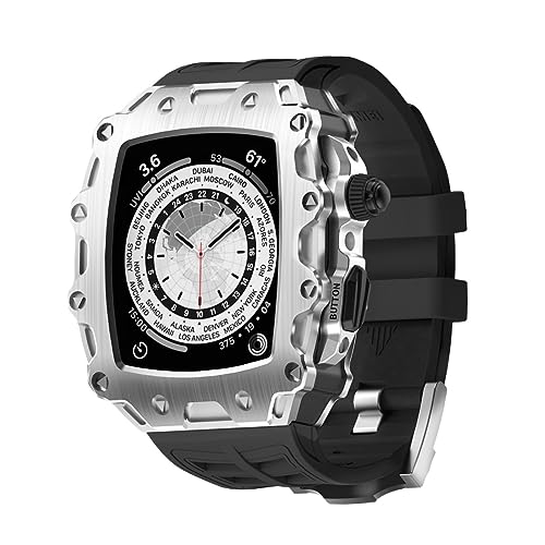 NZVCQVPU Modifikationskit für Serie 8 7 45 mm Metallgummi Gummi für IWatch Serie 6 SE 5 4 44mm Mod Cover von NZVCQVPU