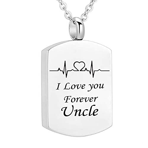 NZVCQVPU Necklace, Cat Remembrance Steel I Love You Forever... Memorial Locket for Men Women with Funnel Kit & Bag von NZVCQVPU