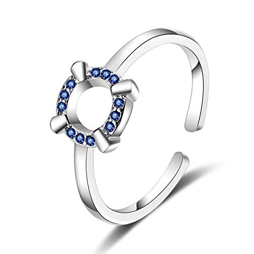 NZVCQVPU Ohren Geometrie Kreis Blau Kristalltemperament Süße Persönlichkeit Korea weibliche süße lehrreiche Öffnungsringe von NZVCQVPU