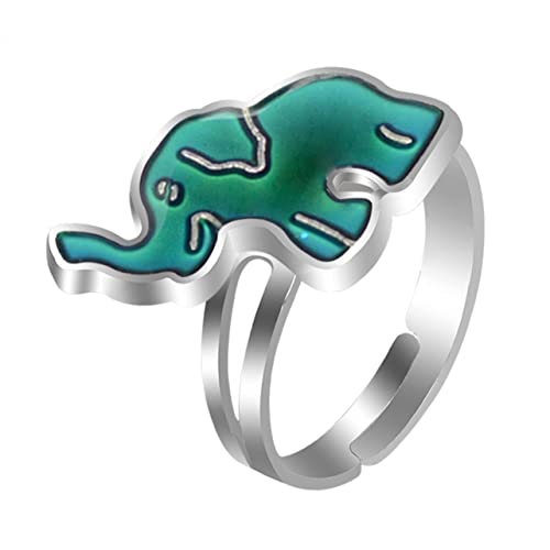 NZVCQVPU Packung mit 2 Elefanten -Thermal -Neuheit Pretty's Chic Cartoon Vielseitiger Ring, 1,5x1,3 cm, Zinklegierung, nein von NZVCQVPU