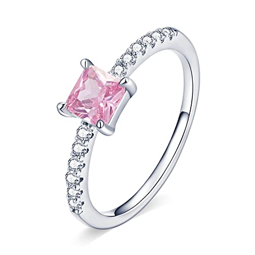 NZVCQVPU Pink Square Crystal Halo For Jewelry Finger Ring von NZVCQVPU
