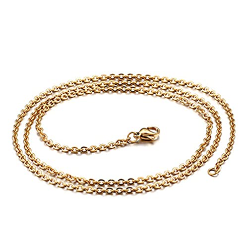 NZVCQVPU Rolokette, Edelstahl, 45,7–61 cm, Halskette für Herren, coole 1,6–2,4 mm Hip-Hop-Halskette, Einheitsgröße, Standard, Standard von NZVCQVPU