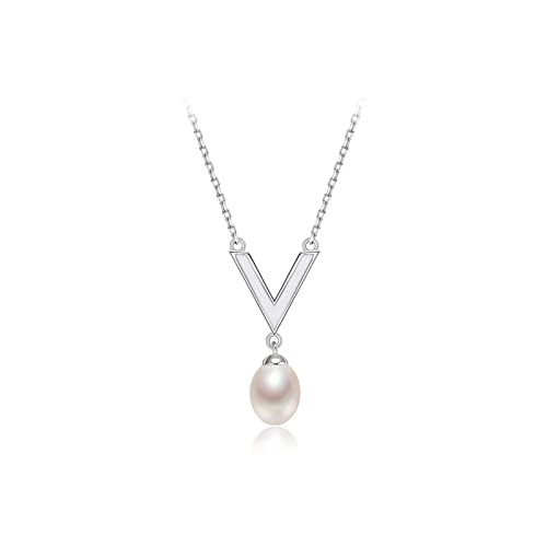 NZVCQVPU Schmuck/Halsketten Perlen Halskette S925 Süßwasserperlen Anhänger Kette 6-7mm Tropfenform Mode weibliche Schmuck Frauen Anhänger von NZVCQVPU