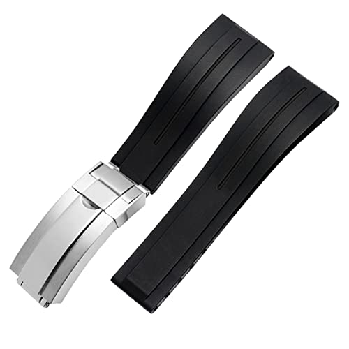 NZVCQVPU Silicone Watchband For Watch Strap With Folding Buckle Band Sport 20mm 21mm Mens Rubber Wristwatches Bracelet von NZVCQVPU