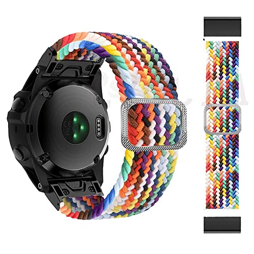 NZVCQVPU Smart Watch Braided Stretch Nylon Band For Fenix 7 7X 6 6X Pro 5 5X Plus 3 3HR D2 Epix 22 26MM Wristband Straps Correa von NZVCQVPU